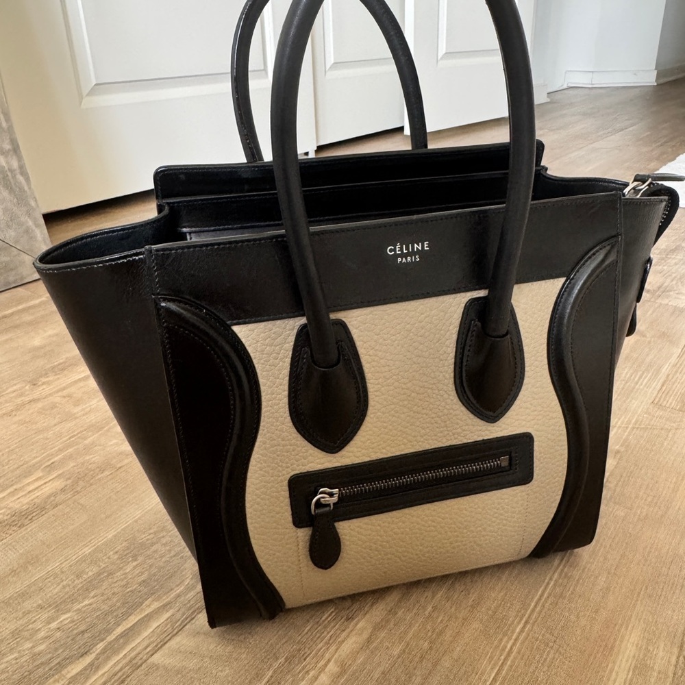Celine Black and Cream Tote Bag